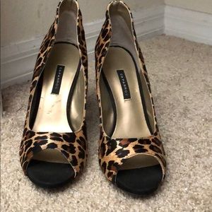 Leopard Print Peep Toe Shoe